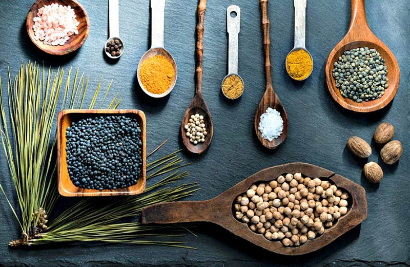 a variety of spices