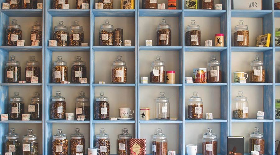shelf with spices