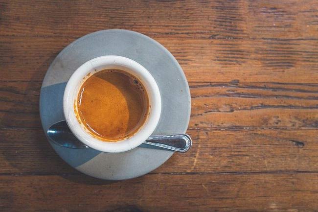 coffee cup on wood table